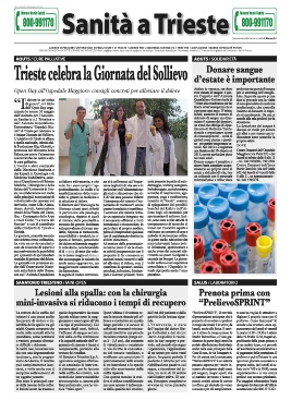 Pagine &quot;Sanità a Trieste&quot; - Luglio 2015