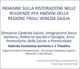 Indagine sulla ristorazione nelle residenze per anziani del FVG