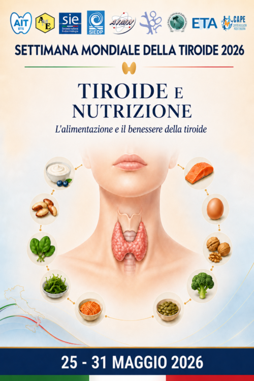 Settimana Mondiale della Tiroide 2026  25–31 maggio 2026  “Tiroide e Nutrizione”: prevenzione, informazione e diagnosi precoce