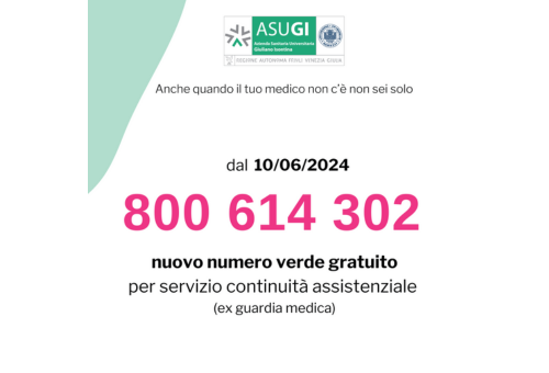 Numero Unico per i Servizi Sanitari Non Urgenti – avvio dell’attività anche per l’area isontina